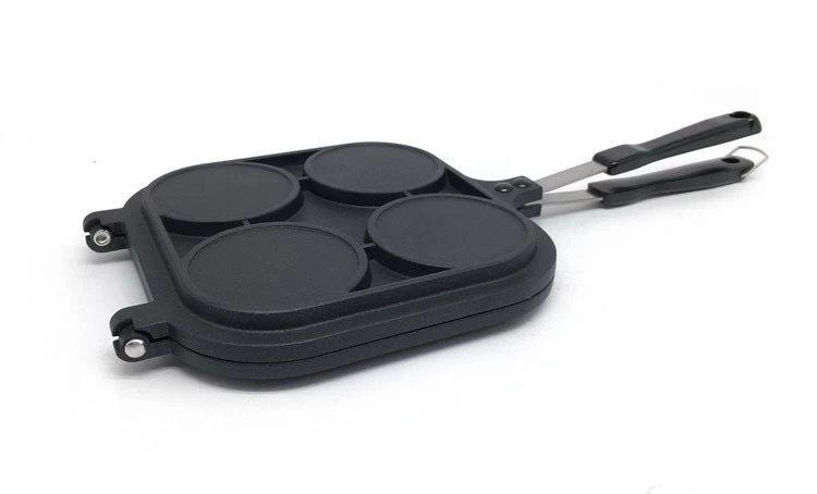 مقلاة مزدوجة مع 4 خانة داخلية - أسود